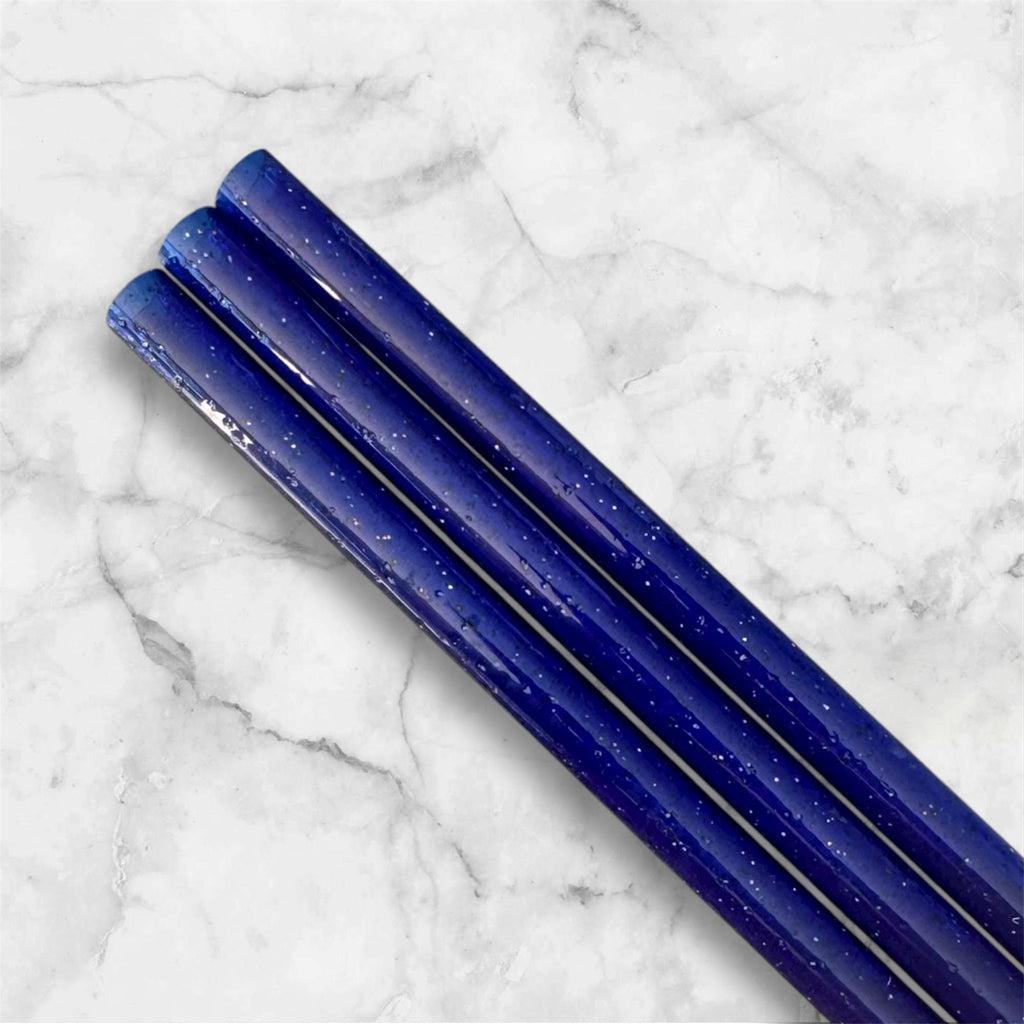 Royal Blue Glitter Tumbler Straw