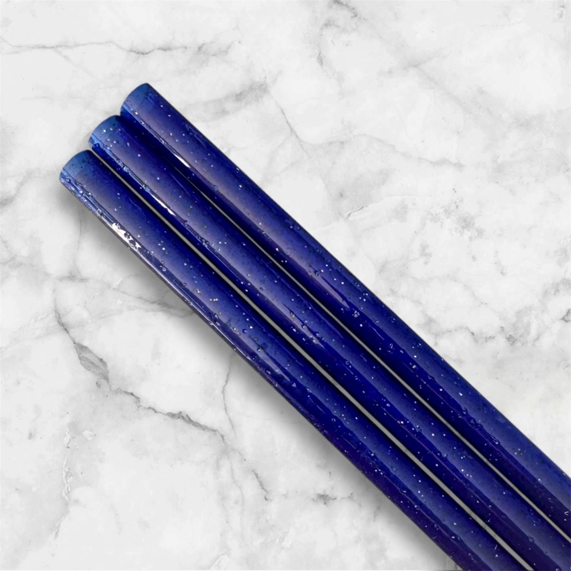 Royal Blue Glitter Tumbler Straw