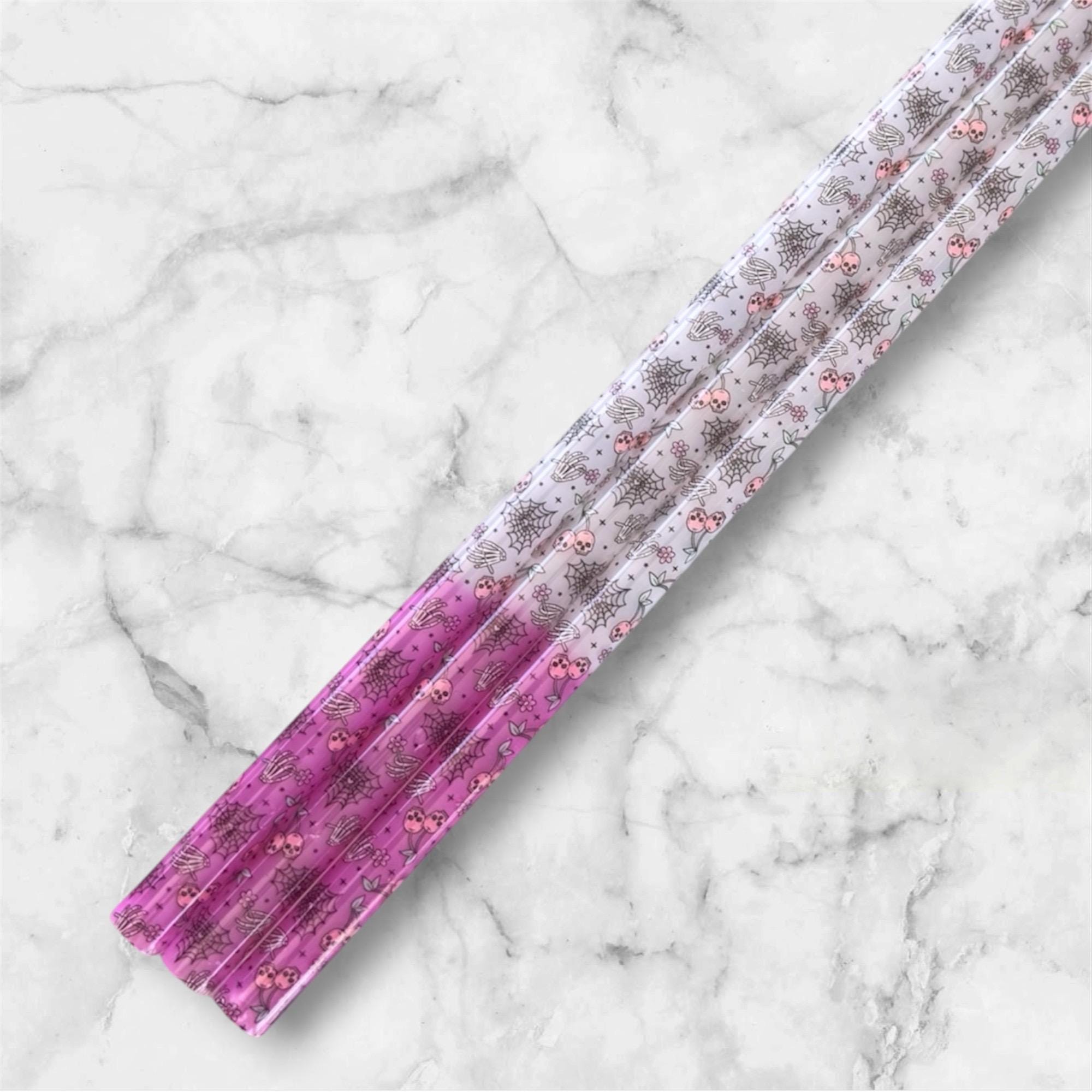 Pink Halloween Tumbler Straw, Color Changing