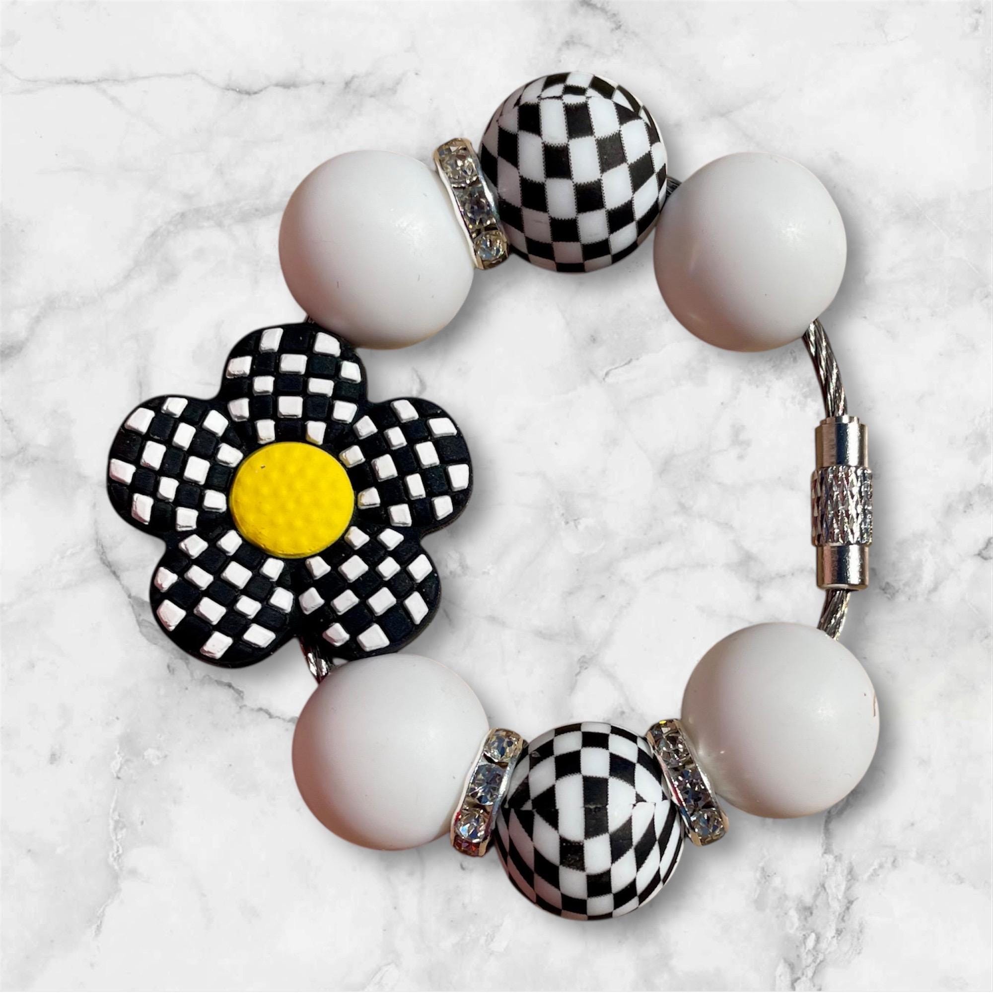 Handle Charm, Checker Flower