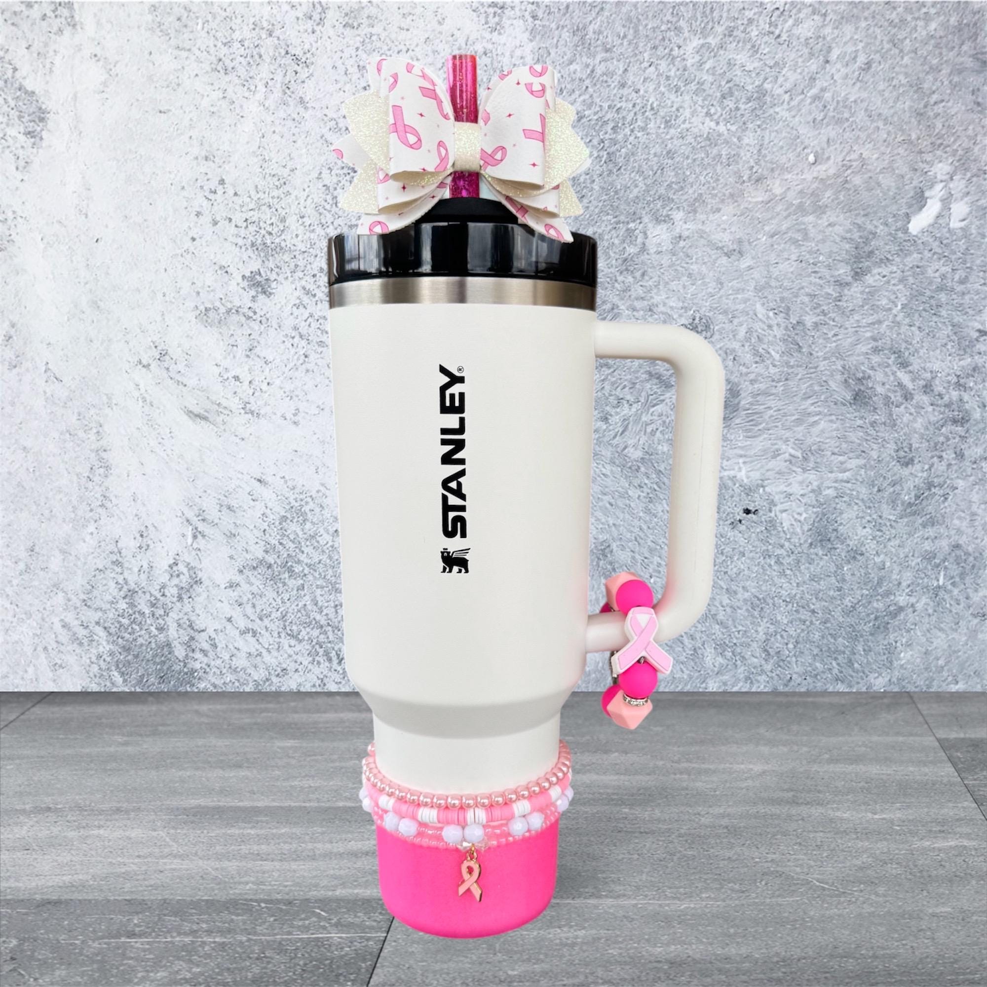 Tumbler Bracelet Stack, Breast Cancer Awareness