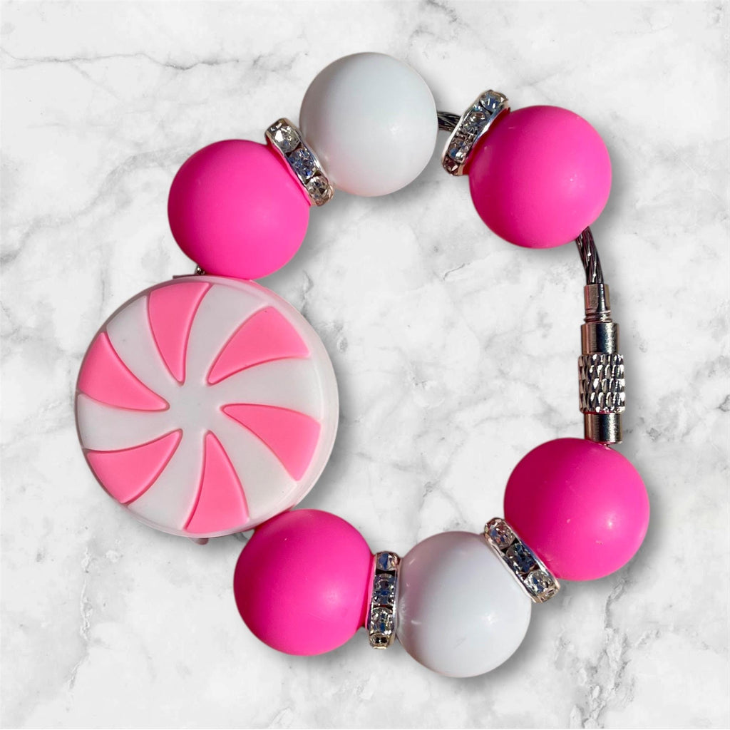 Handle Charm, Pink Christmas Mint