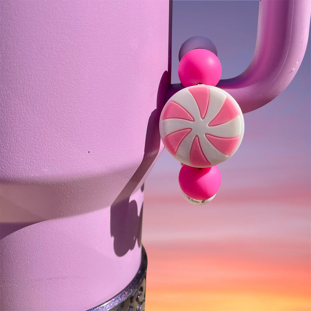 Handle Charm, Pink Christmas Mint