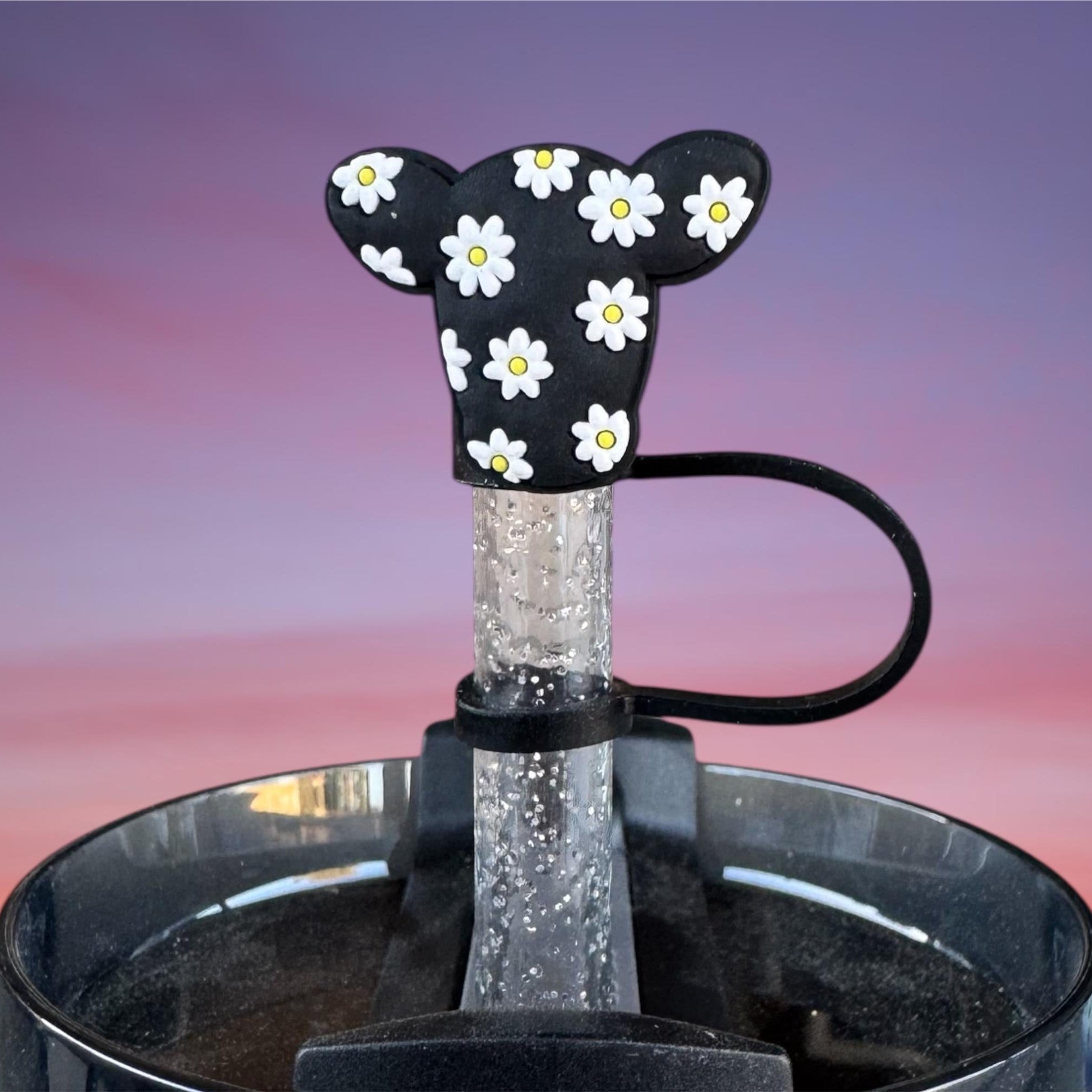 Straw Topper, Daisy Cow