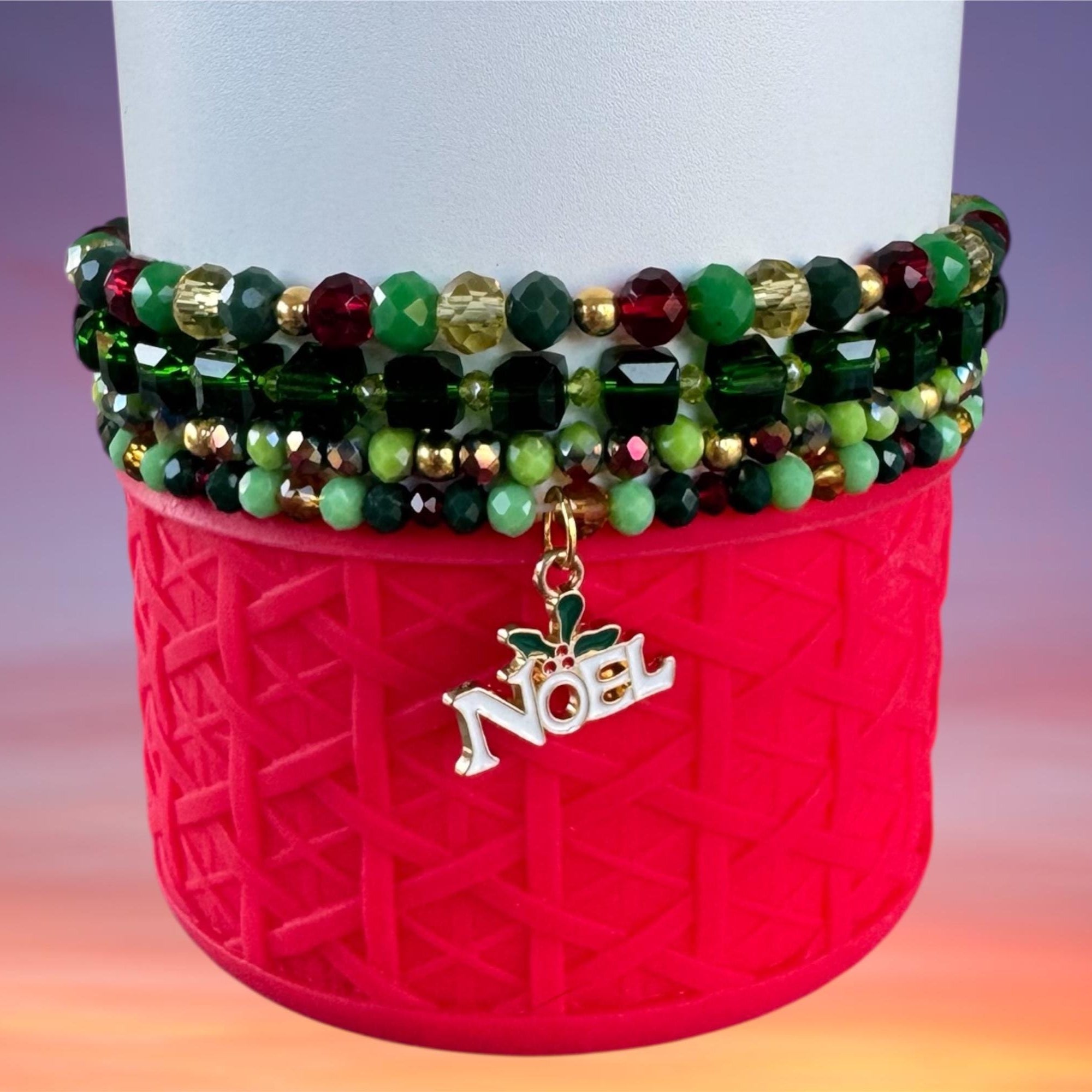 Tumbler Bracelet Stack, Christmas