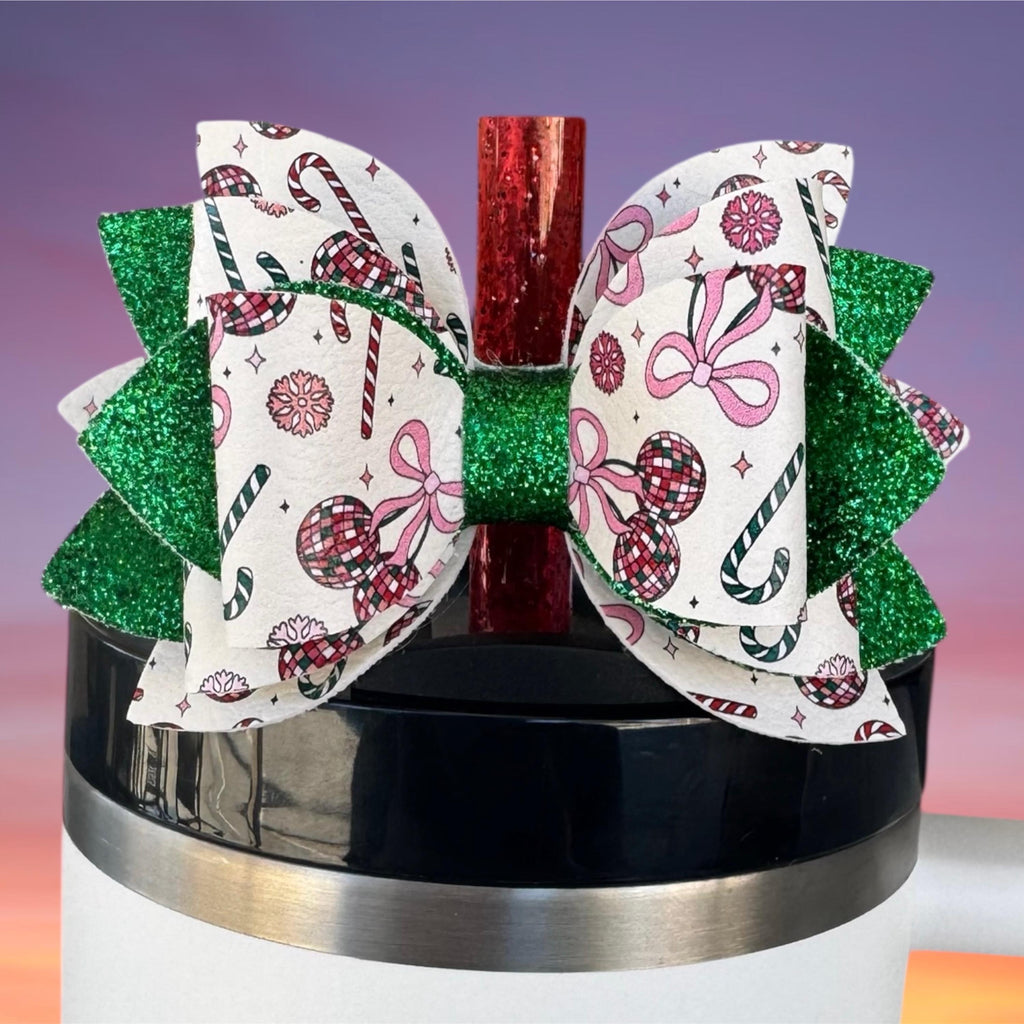 Leather Bow, Retro Christmas and Green Glitter