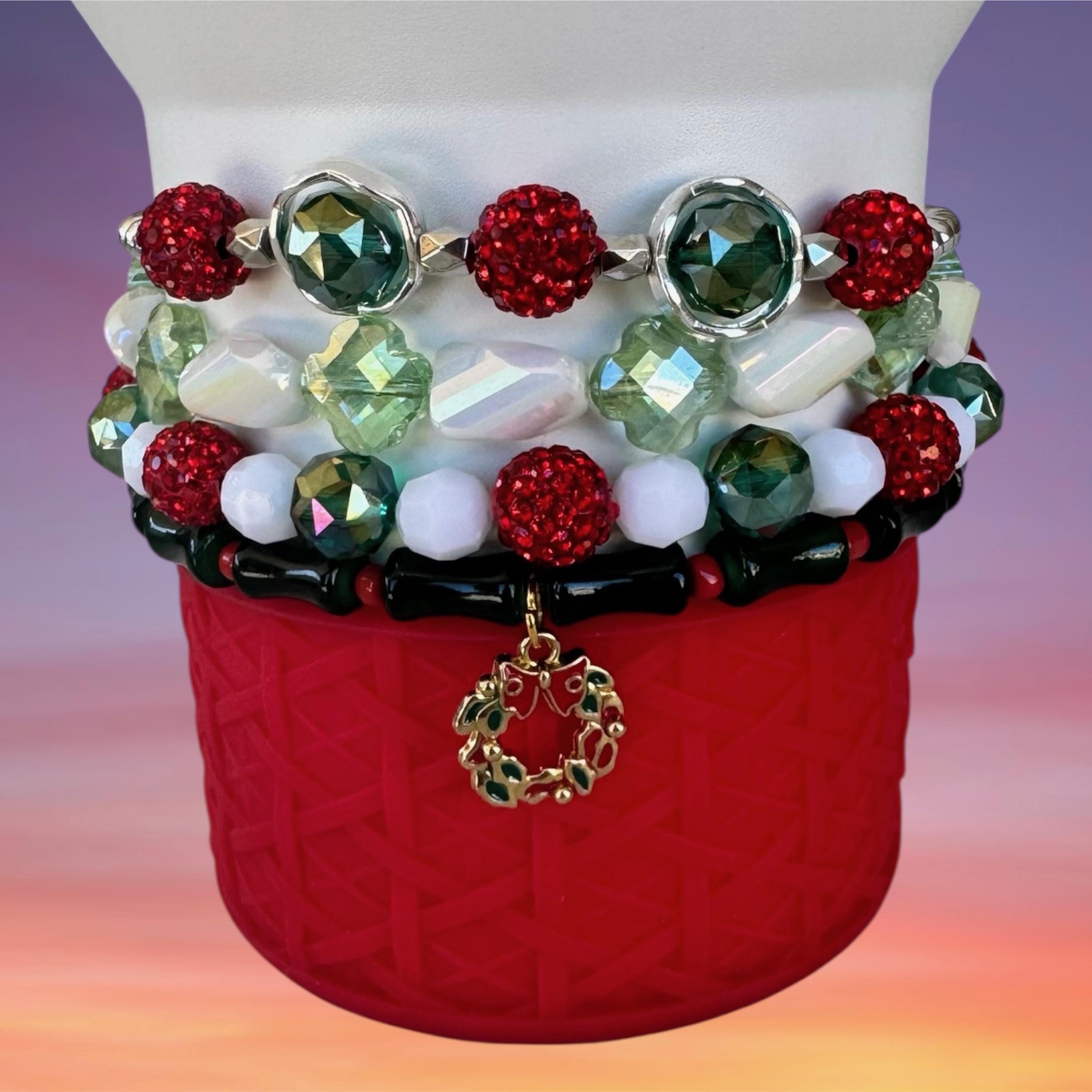Tumbler Bracelet Stack, Christmas