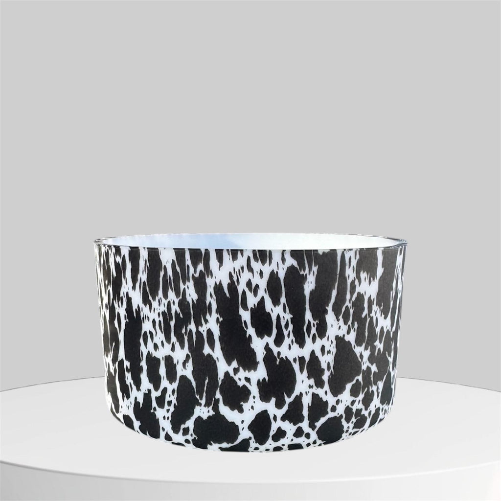 Black Cow Print Tumbler Boot