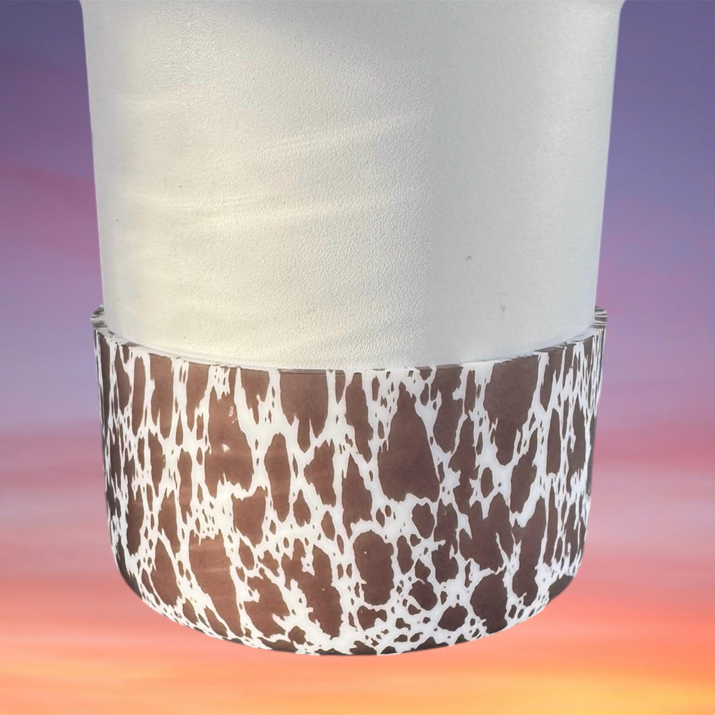 Brown Cow Print Tumbler Boot