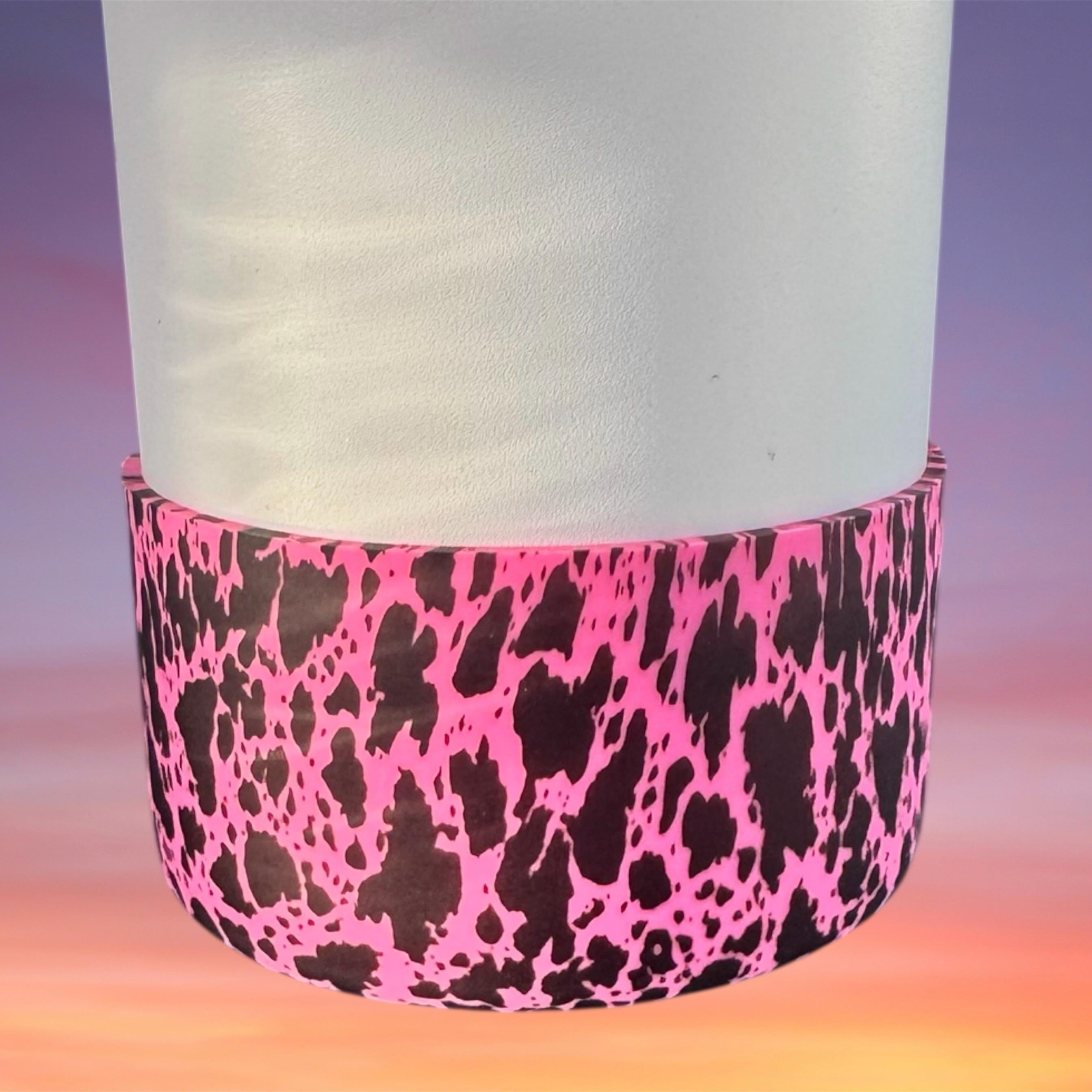 Hot Pink Cow Print Tumbler Boot
