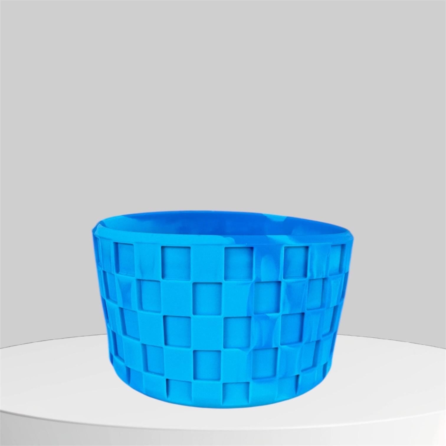3D Checkers Tumbler Boot, Blue Swirl