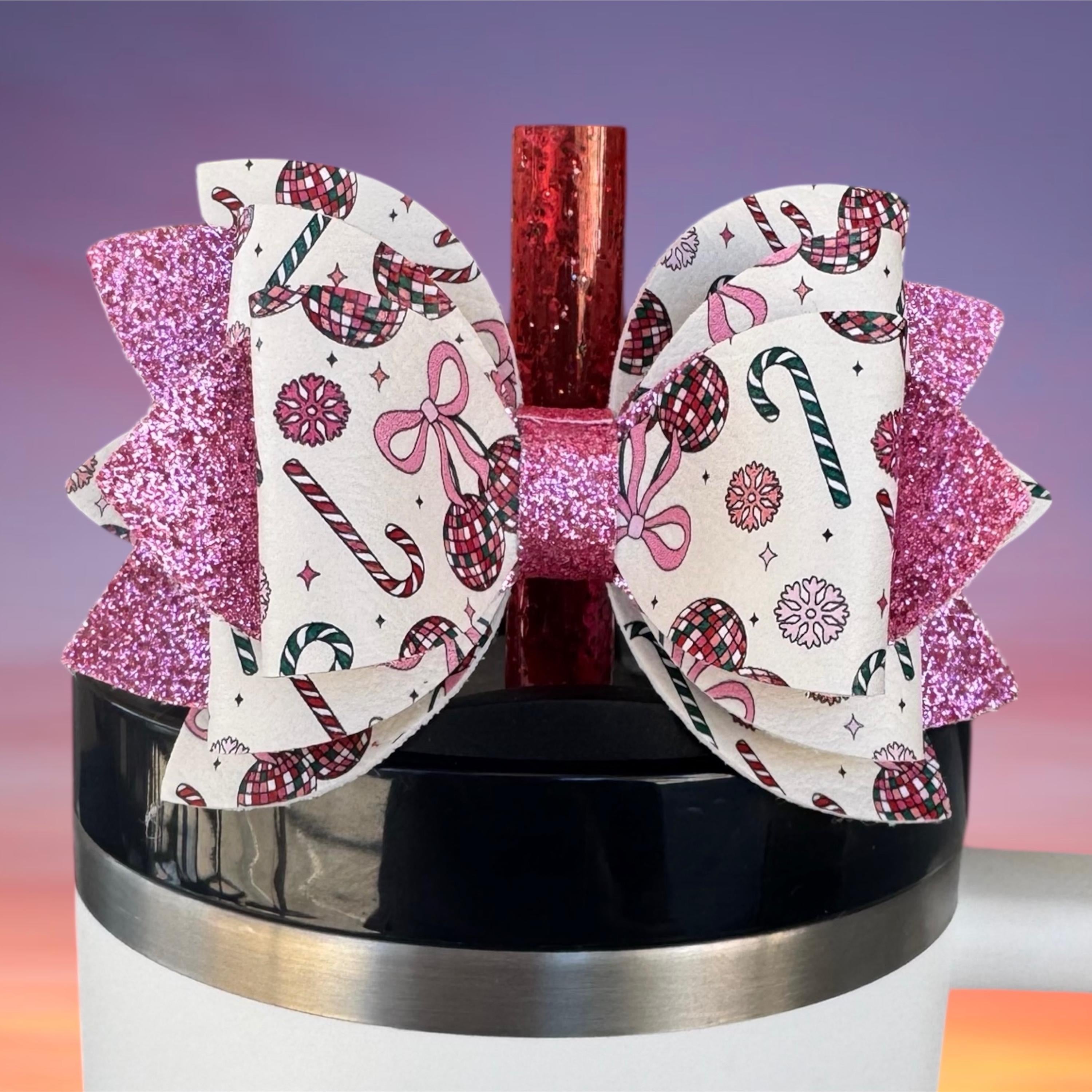 Leather Bow, Retro Christmas and Pink Glitter