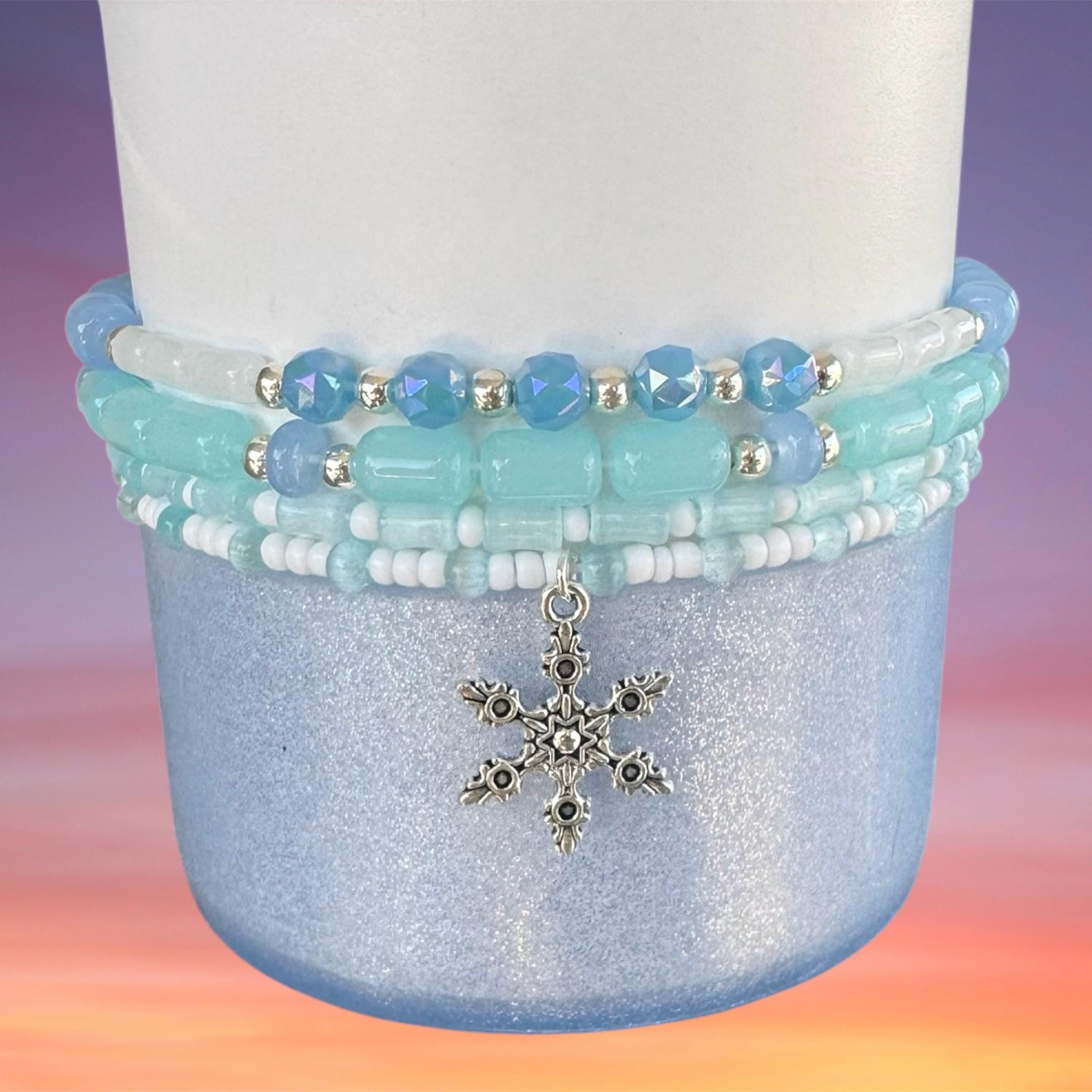 Tumbler Bracelet Stack, Winter Snowflake