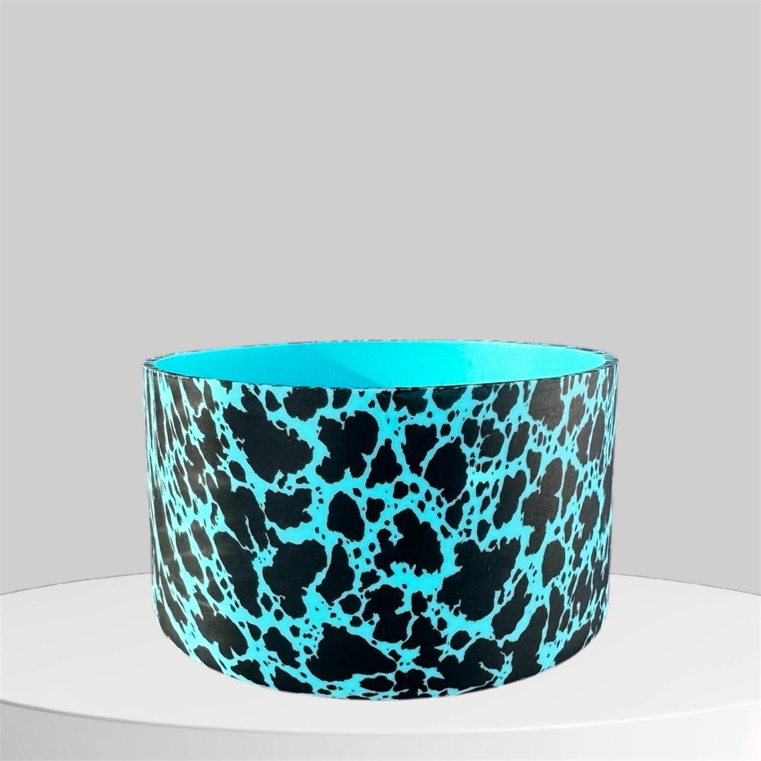 Teal Cow Print Tumbler Boot