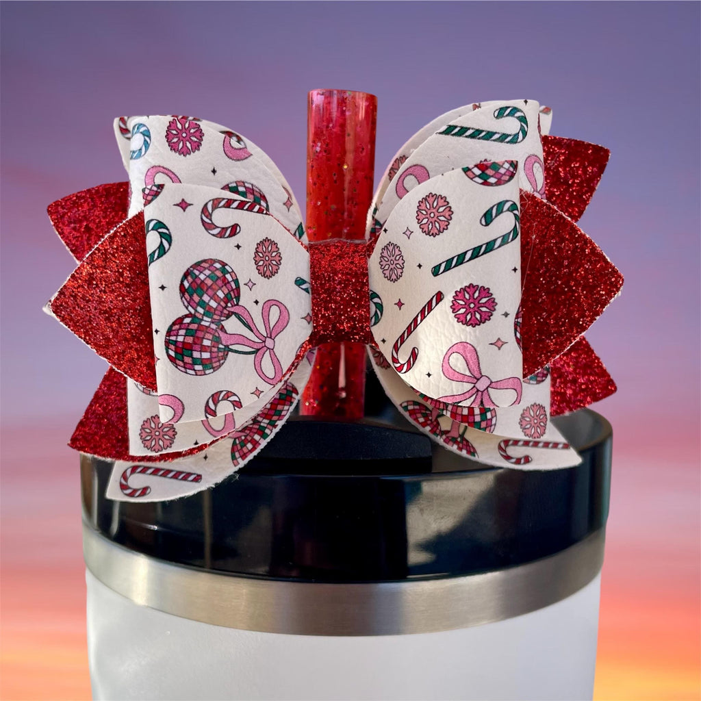 Leather Bow, Retro Christmas and Red Glitter