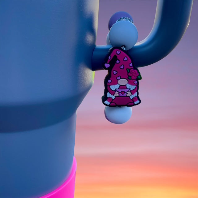 Handle Charm, Valentines Day, Pink and Purple Gnome