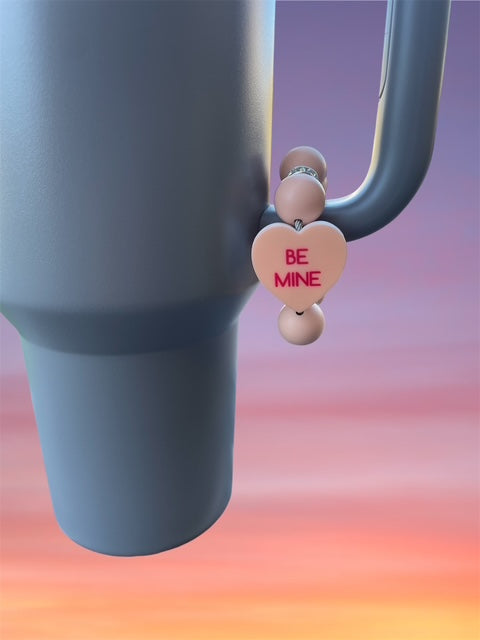 Handle Charm, Valentines Day, Orange Conversation Heart