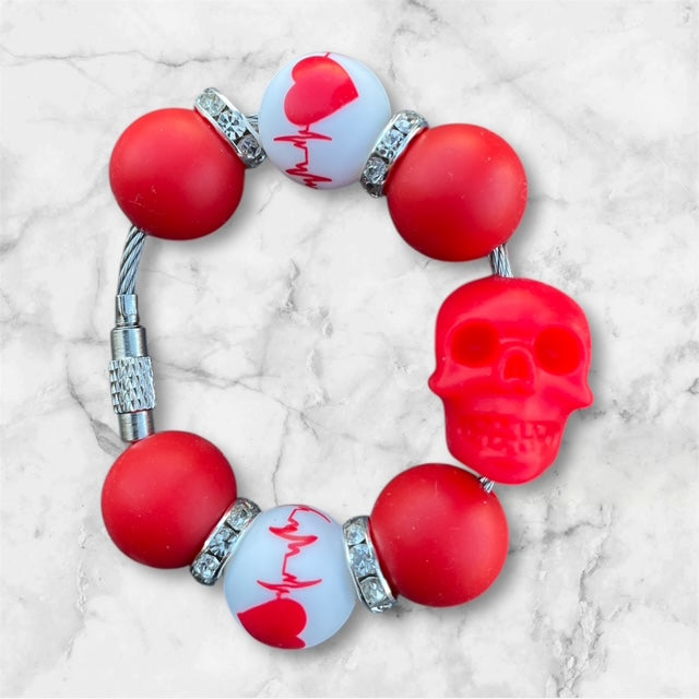 Handle Charm, Valentines Day, Anti-Valentines Day, Red Skull