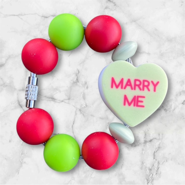 Handle Charm, Valentines Day, Green Conversation Heart