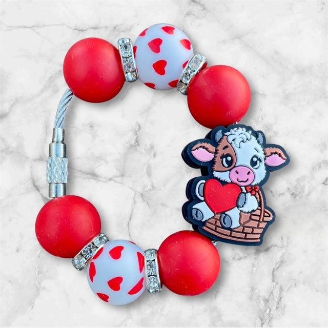 Handle Charm, Valentines Day, Red Cow