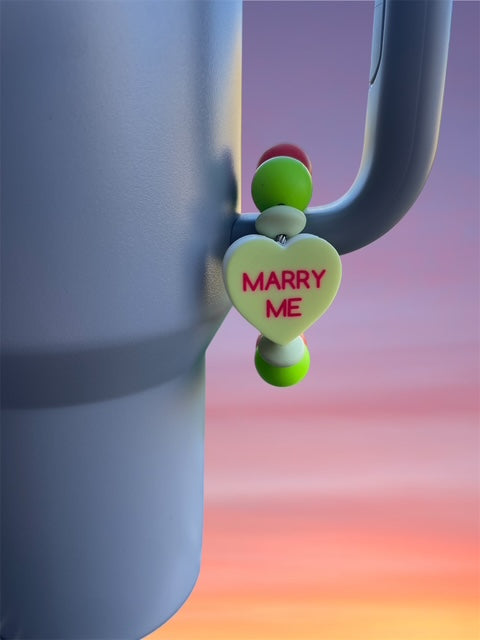 Handle Charm, Valentines Day, Green Conversation Heart