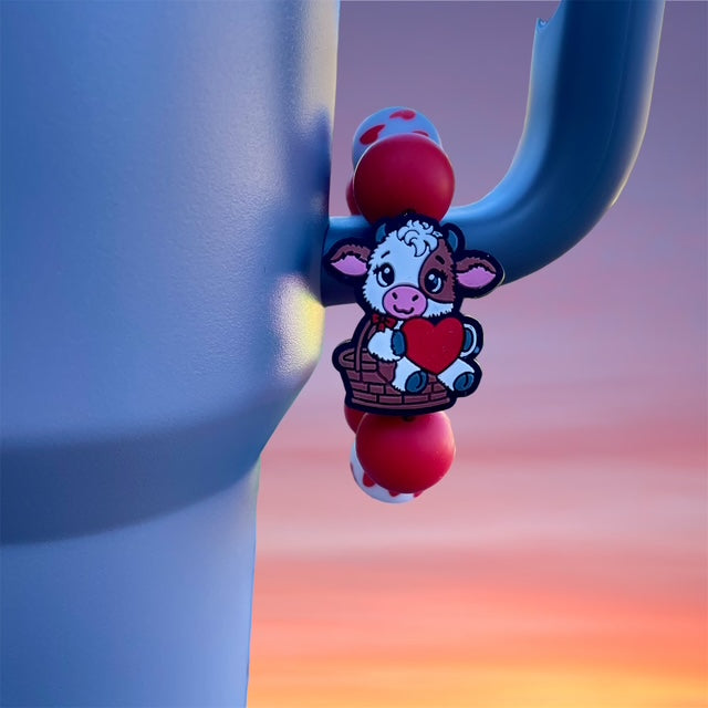 Handle Charm, Valentines Day, Red Cow